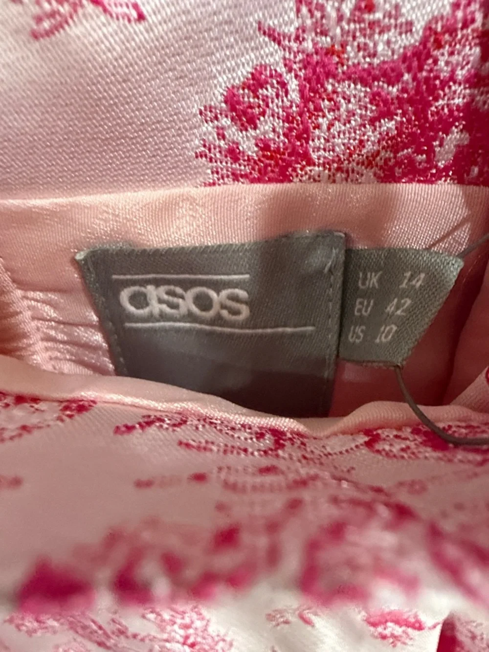 ASOS Pink Toile Jacquard Pleated Mini Skirt NWT Romantic Coquette Preppy Size 10